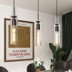 Trio Noir pendant detail of glass shade
