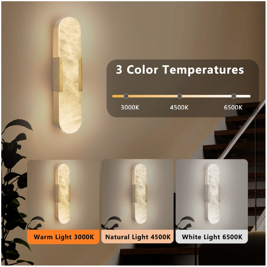 Marbre Doré sconce pair mounted around a bathroom mirror