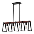 Quadra four-light island pendant above a kitchen counter