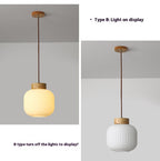 Kyoto Wooden Pendant Light - bedroom lifestyle setting