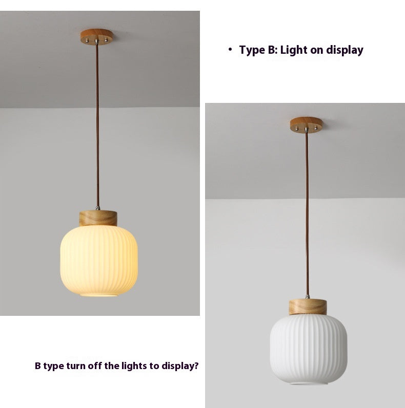 Kyoto Wooden Pendant Light - bedroom lifestyle setting