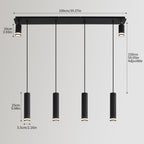 Angelina Noir 6-Light Kitchen Island Pendant - illuminated evening kitchen scene