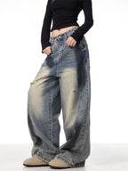 Jeans déchirés à jambes larges