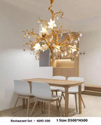 Branche de Cuivre Copper Crystal Chandelier - full silhouette detail