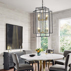 Octavia Black & Gold Geometric Chandelier - ceiling mount detail