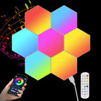 Hexagone panels lit in sync with music
