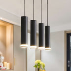 Angelina Noir 6-Light Kitchen Island Pendant - full linear silhouette