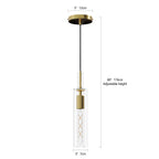 Trio Doré Gold Pendant Light Set - close-up of striped glass shade