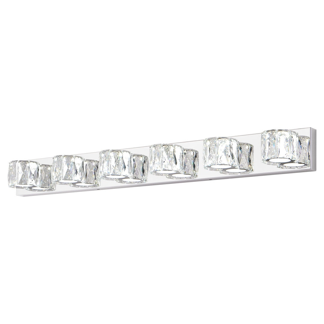 Cristal Chrome sconce switched on