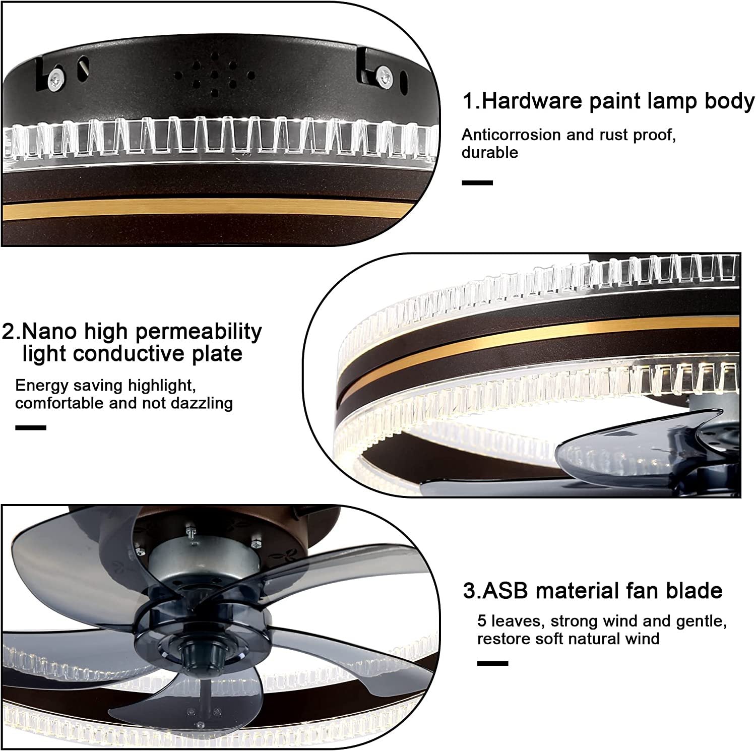 Ceiling Fan Home Integrated Invisible Ceiling Fan Light – detail view 4 | Belloriana