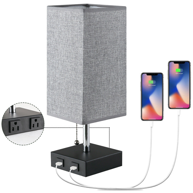 Table Lamp Linen Square Table Lamp Study Bedside Table Lamp – detail view 6 | Belloriana