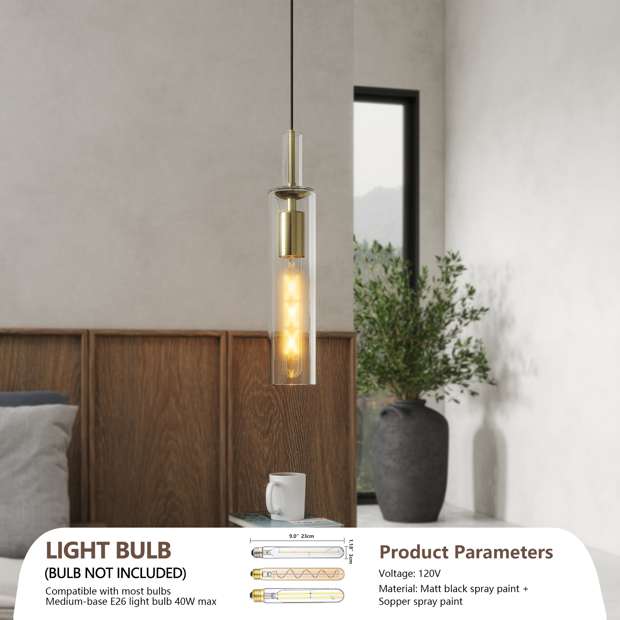 Trio Doré Gold Pendant Light Set - farmhouse dining room lifestyle setting