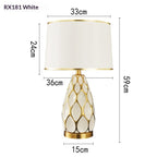 Alvéole ceramic table lamp styled in a living room