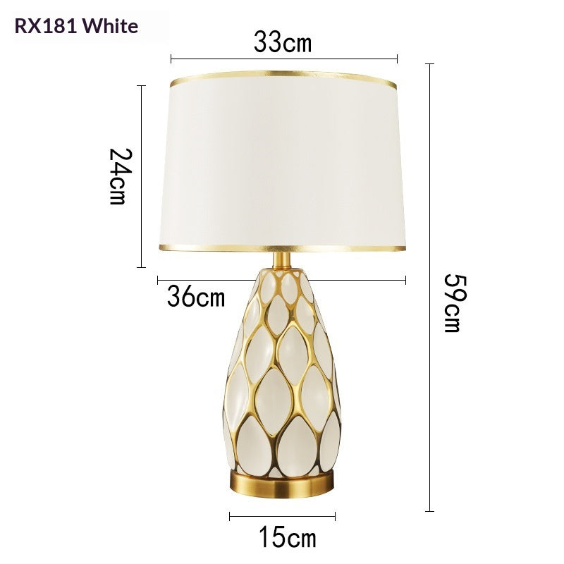 Alvéole ceramic table lamp styled in a living room