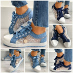 Chaussures plates à lacets en toile