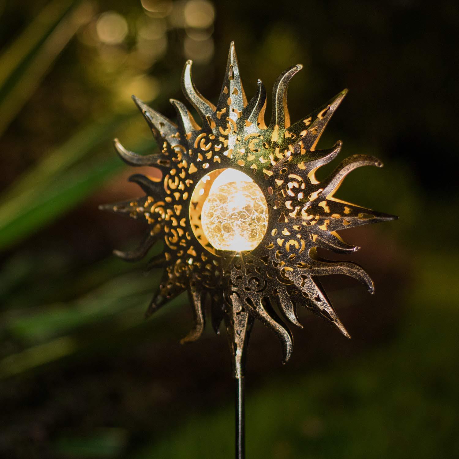 LED Solar Flame Light Metal LED Garden Light Flame Effect Lamp Waterproof Outdoor Lights – detail view 6 | Belloriana