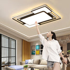 Épure Modern Flush Ceiling Light - full living room lifestyle setting