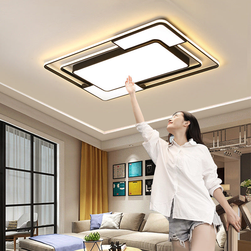 Épure Modern Flush Ceiling Light - mounted in hallway