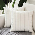 Housse de Coussin Velours Rayée