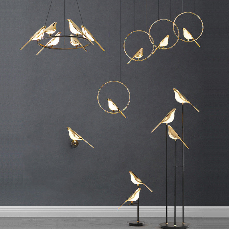 Corvus Sculptural Bird Wall Sconce - full profile side view