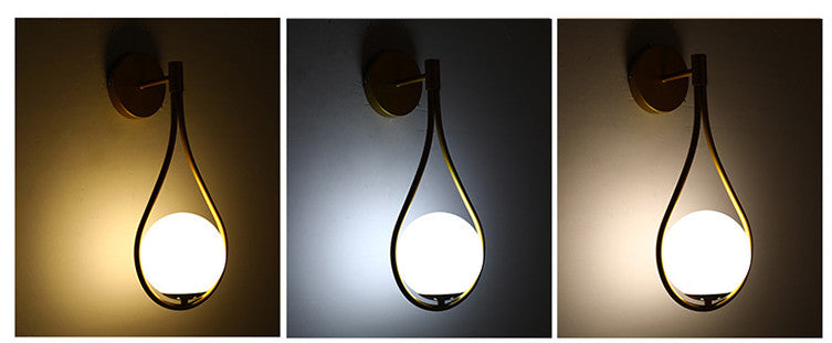 Nordic Bedroom Bedside LED Wall Lamp Golden Personality Home Lighting – detail view 2 | Belloriana