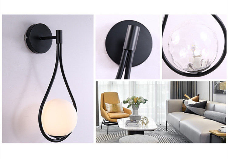 Nordic Bedroom Bedside LED Wall Lamp Golden Personality Home Lighting – studio product photo | Belloriana