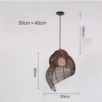 Suspension rotin - jeux de lumière