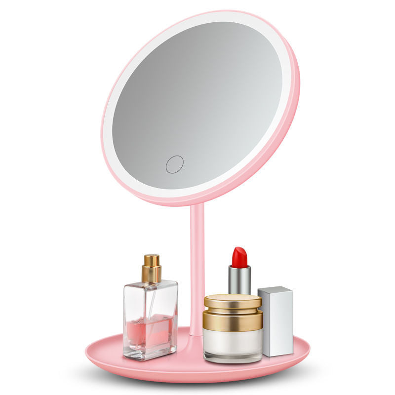 Hot-selling Makeup Mirror LED Light Mirror Portable Three-color Adjustable Vanity Mirror – studio product photo | Belloriana