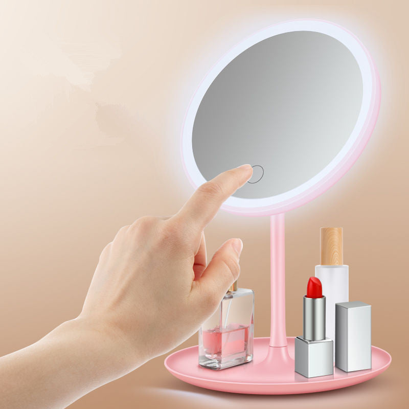 Hot-selling Makeup Mirror LED Light Mirror Portable Three-color Adjustable Vanity Mirror – detail view 4 | Belloriana