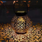 Jardin Wrought-Iron Solar Garden Lantern - solar panel top detail