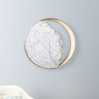 Marble Bedside LED Wall Lamp Creative Art Design Eclipse Wall Sconce Lighting – studio product photo | Belloriana