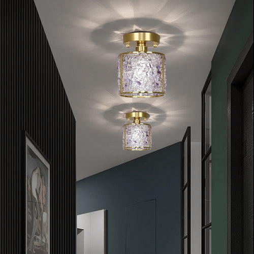 Améthyste ceiling light detail of natural stone accents