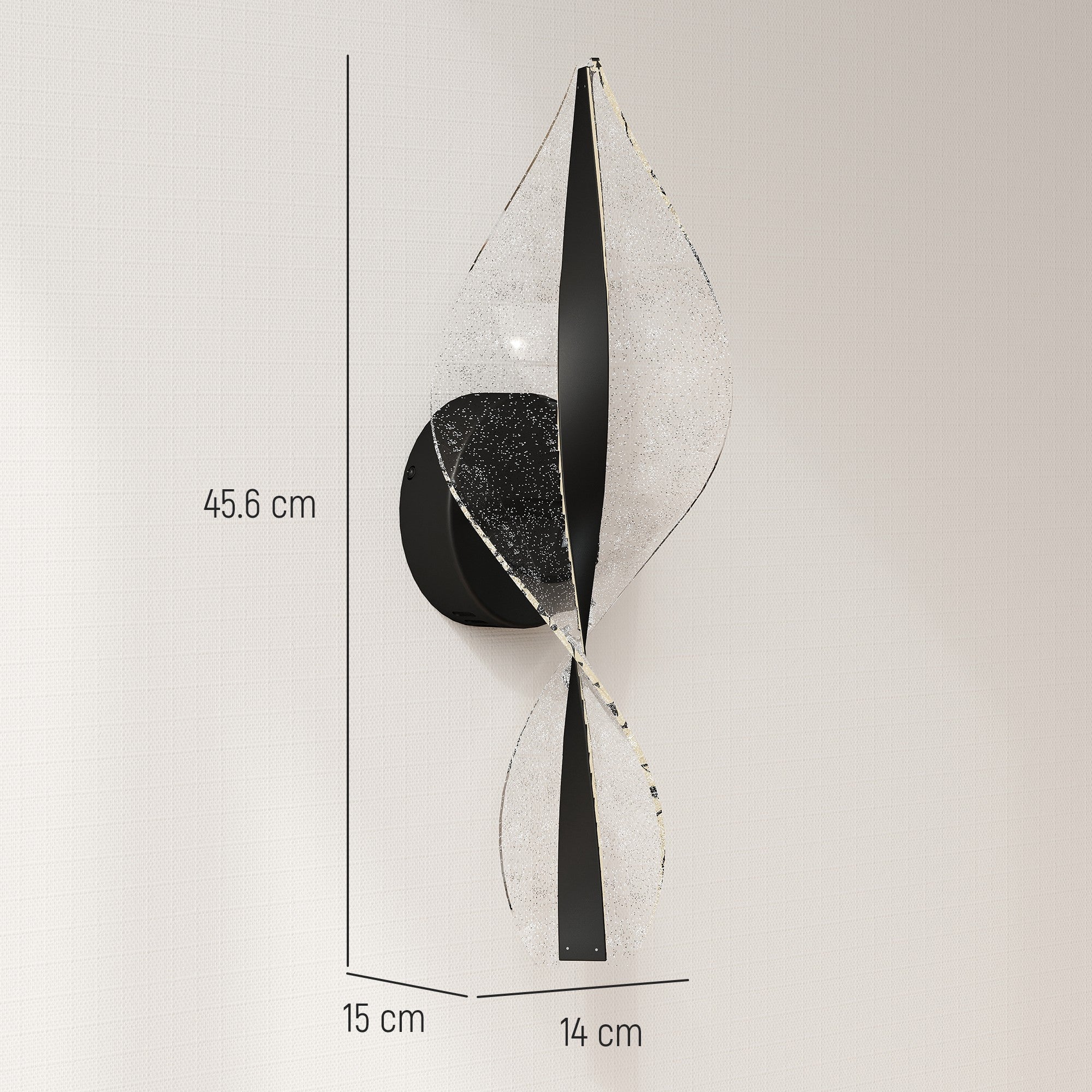 Volute Spiral Wall Light Duo - illuminated starry effect glow