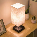 Table Lamp Linen Square Table Lamp Study Bedside Table Lamp – studio product photo | Belloriana