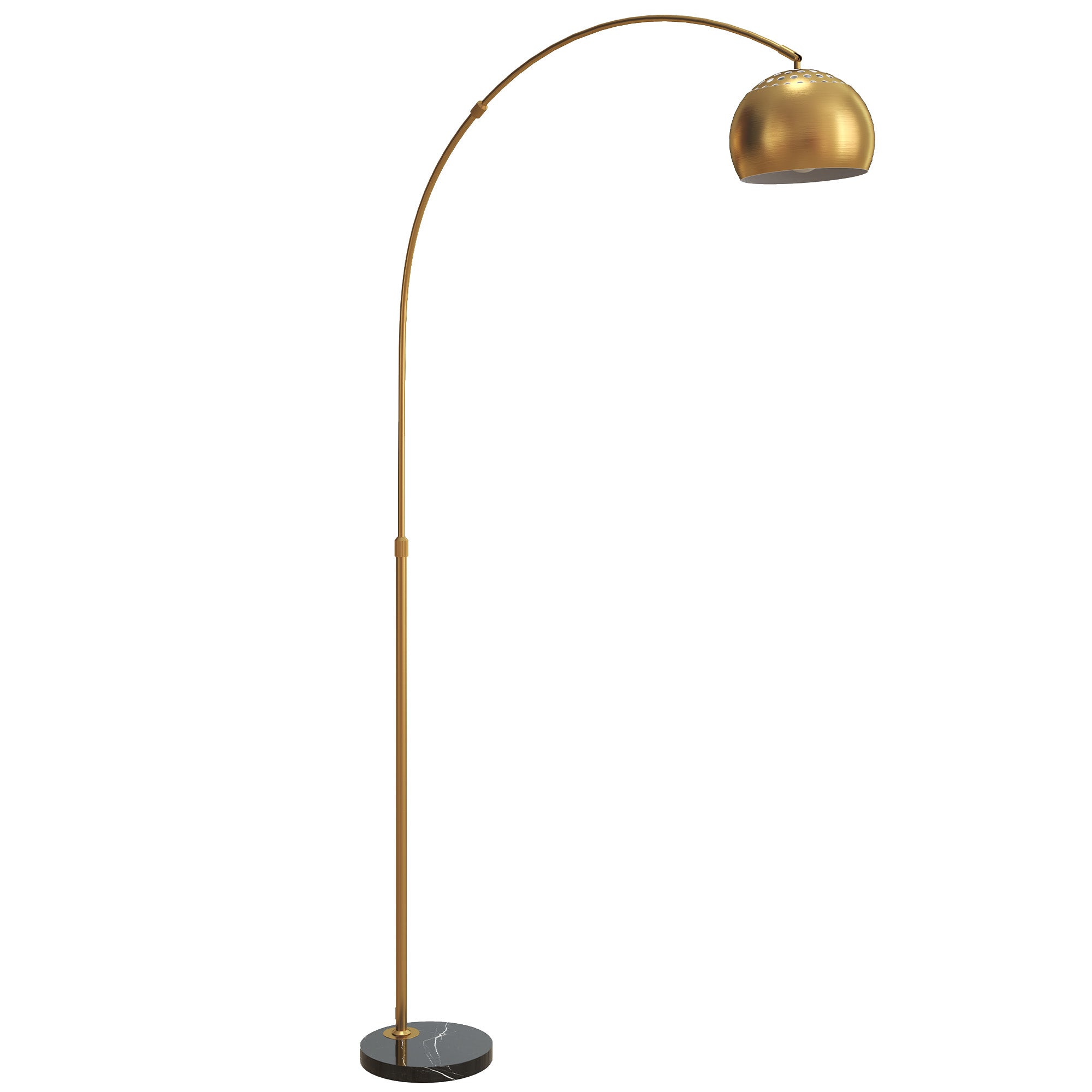 Lampadaire Arc XXL Base Marbre et Finition Dorée