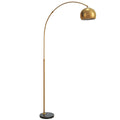 Lampadaire arc chapeau doré
