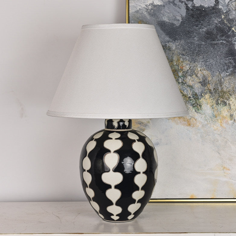 Villa Toscana Ceramic Table Lamp - on bedroom nightstand