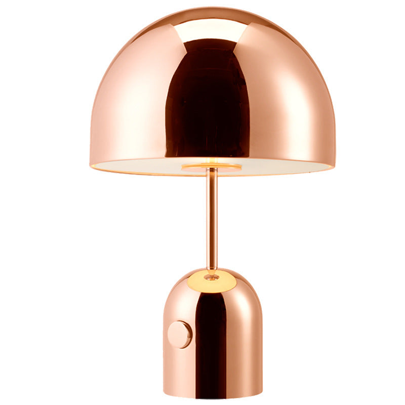Champignon Rose Gold Bedside Lamp - illuminated warm glow