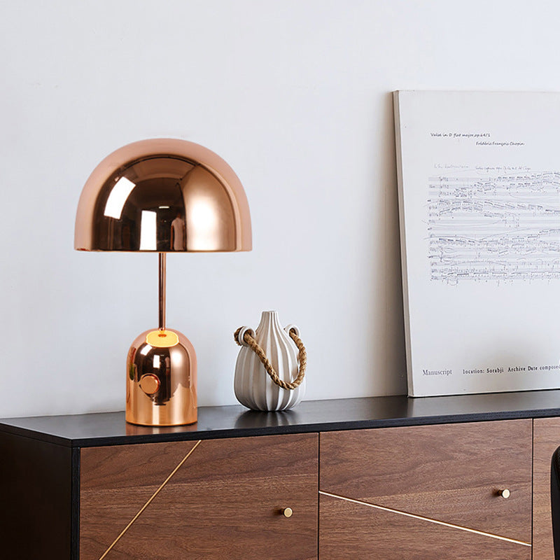 Champignon Rose Gold Bedside Lamp - living room lifestyle setting