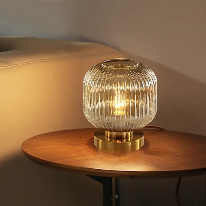 Lampe de chevet en verre - détail