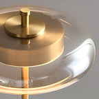 Noyer lamp brass stem close-up