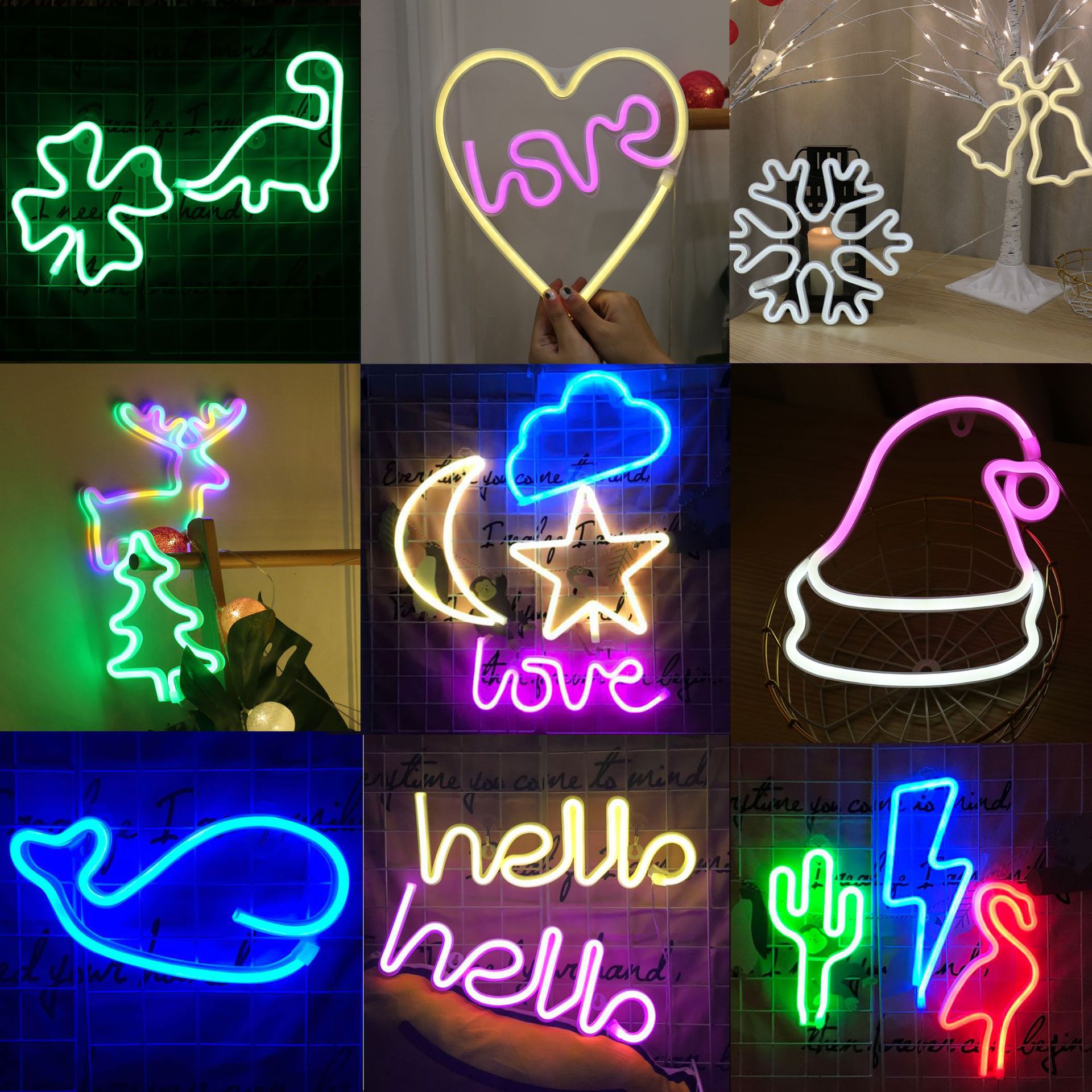 Decorative Neon Lights At Night – studio product photo | Belloriana