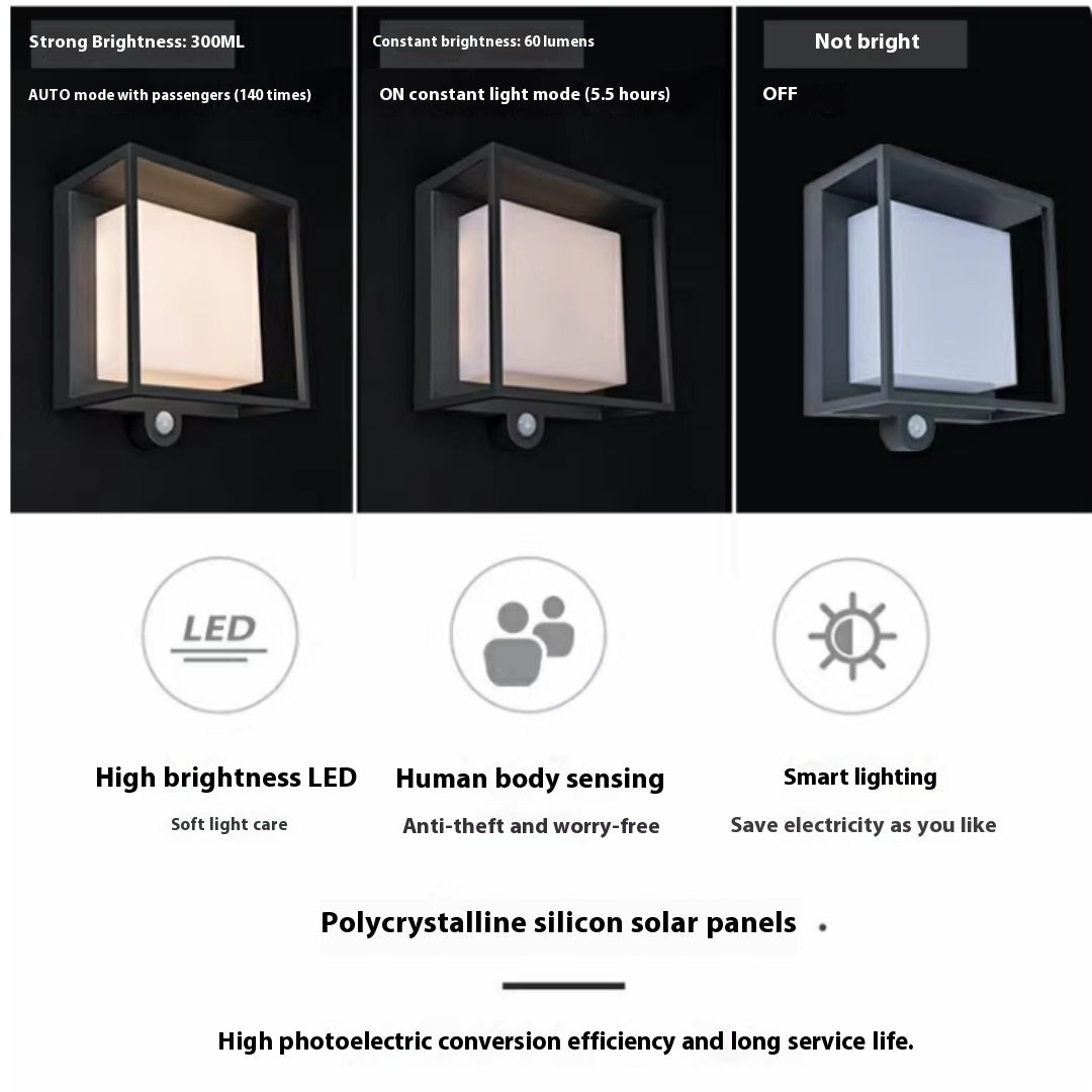 Jardin Solaire wall light switched on