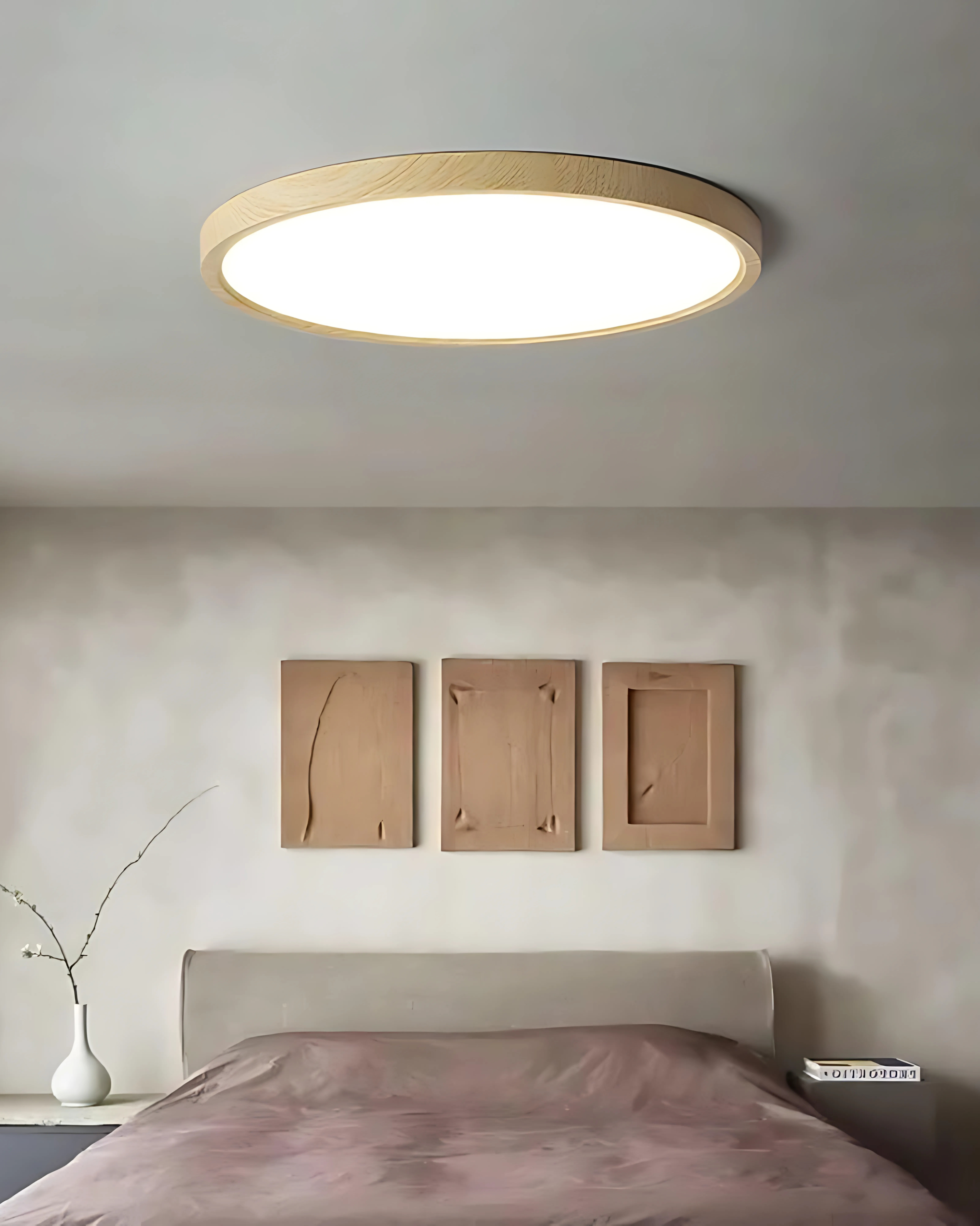 Plafonnier ultra-fin en bois