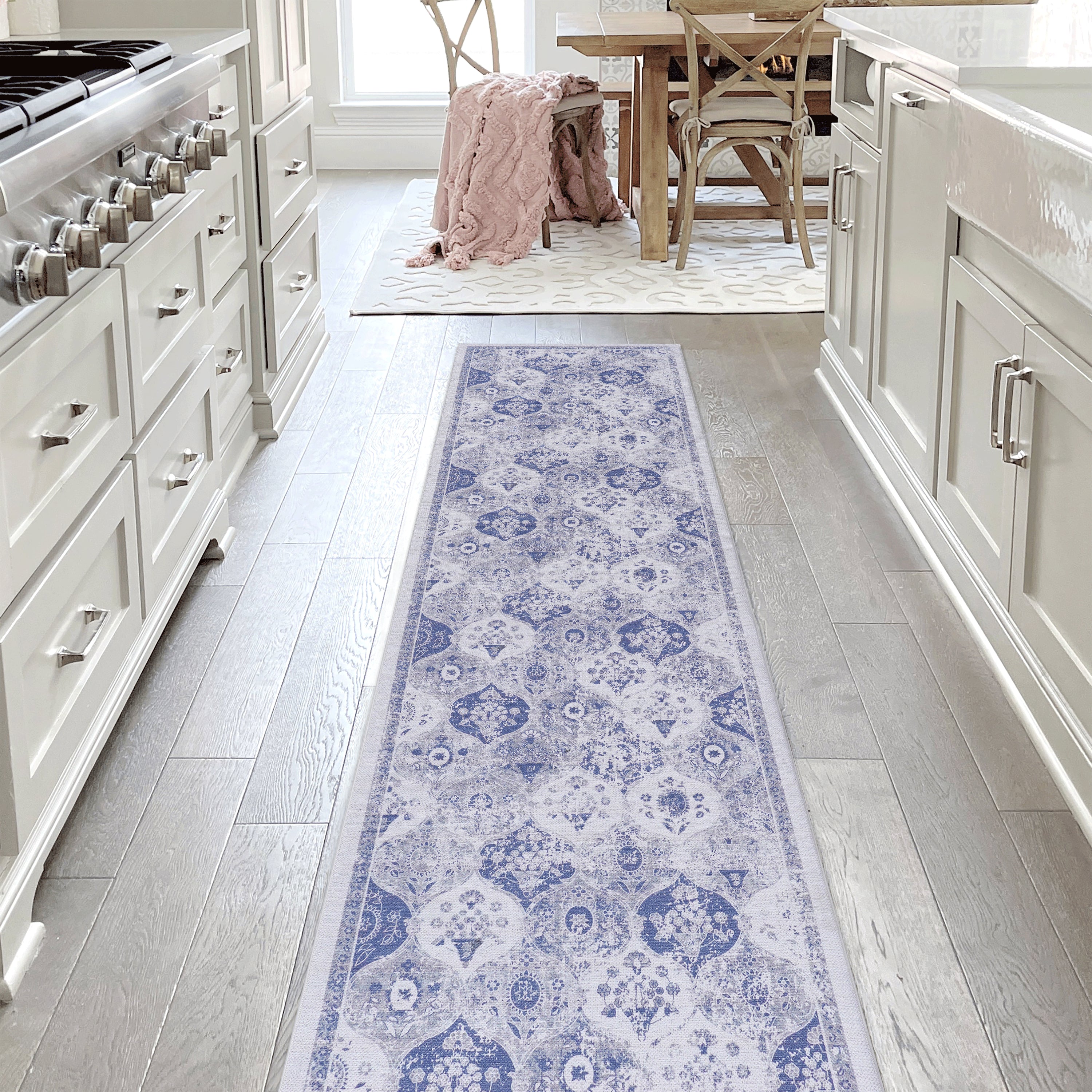 Tapis Couloir Lavable Bleu MAVAL