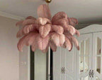 Plume Noire Modern Feather Chandelier - ceiling mount detail