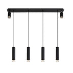 Angelina Noir 6-Light Kitchen Island Pendant - close-up of matte black fixture