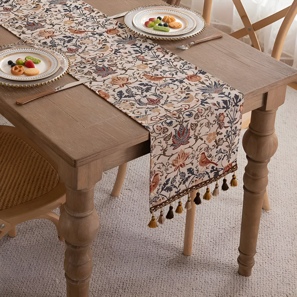 Chemin de table jacquard vintage