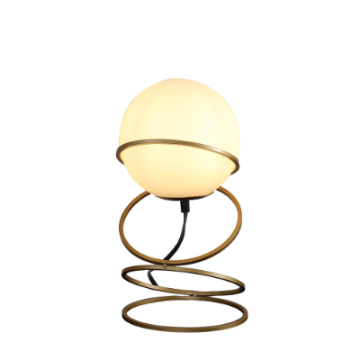 Aurea Spiral Glass Globe Bedside Lamp - close-up of glass globe shade