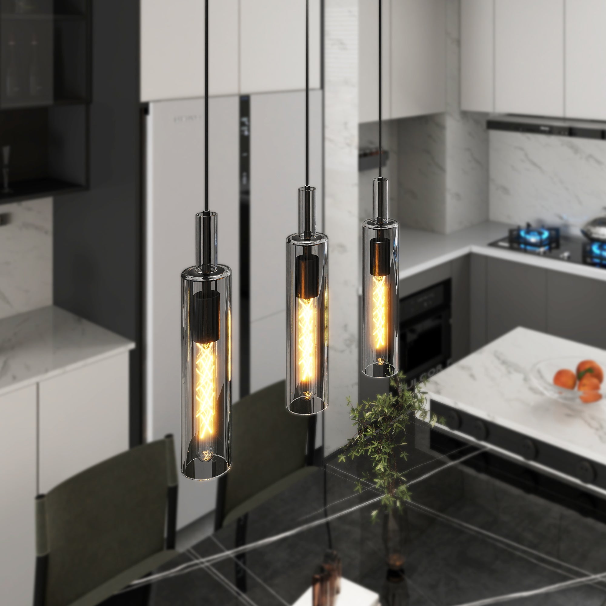 Trio Noir pendant set full view